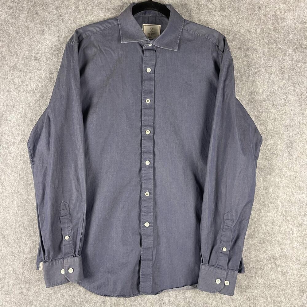 Todd Snyder Men's Slate Blue Button-Down Dress Shirt